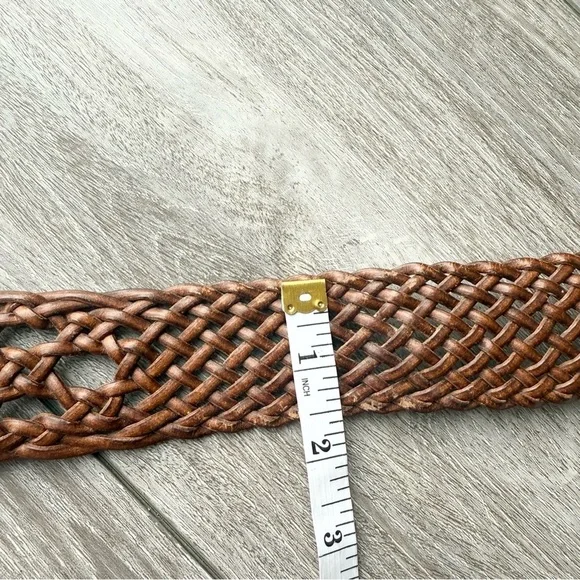 Vintage Handmade Wide Woven Leather Belt - Picture 13 of 15
